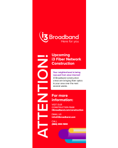  Construction Door Hanger  (Red)    For use in St. Louis, Northern IL, Galesburg, Florida
